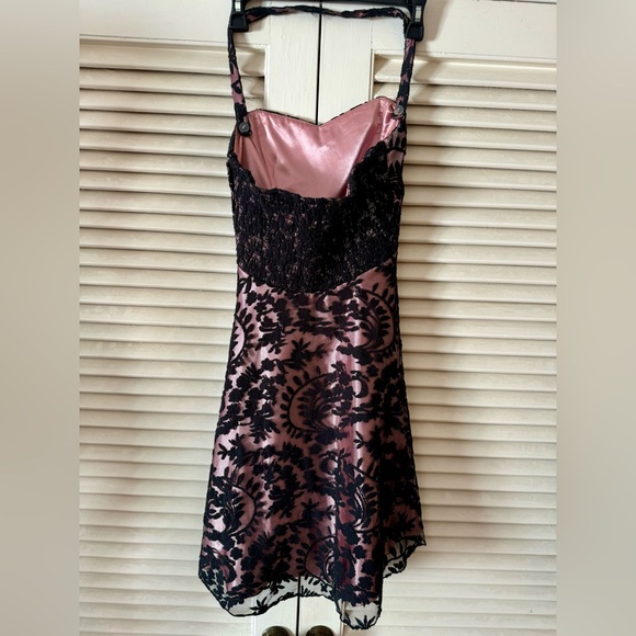 MINT BETSEY JOHNSON COLLECTION PINK & BLACK LACE COCKTAIL DRESS SZ 4, ORIG $385 - Picture 4 of 7